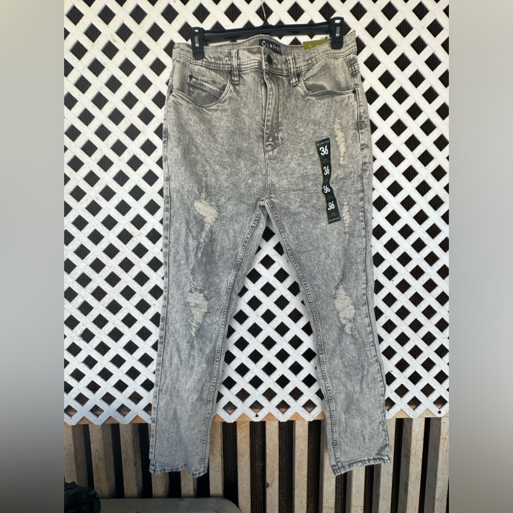 New Empyre Verge Tapered Charcoal Skinny Distressed Jeans Men's 36 Zumiez